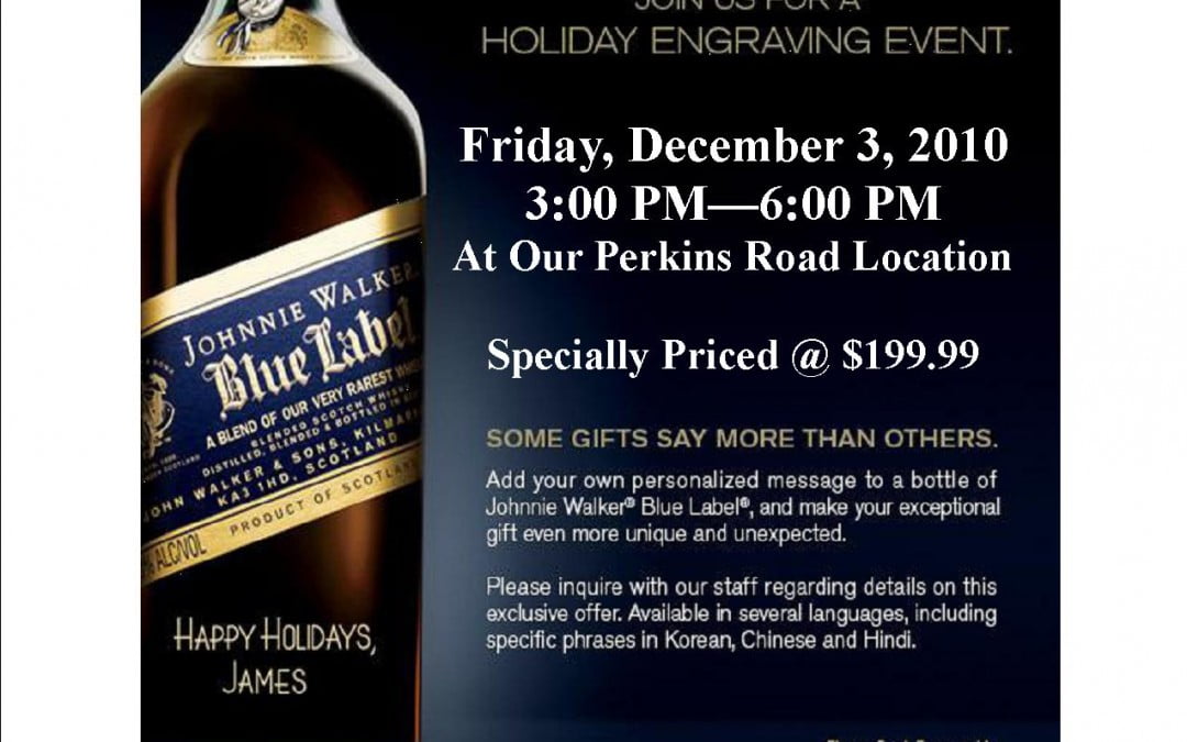 Personalize Your Bottle of Johnnie Walker Blue Label!
