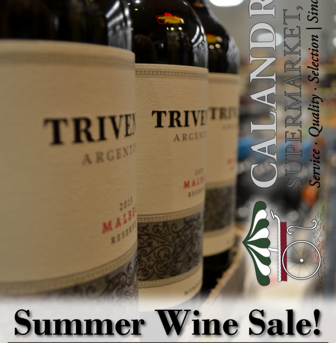 Calandro’s Summer Wine Sale! (Thursday, 7/31 – Sunday, 8/3)