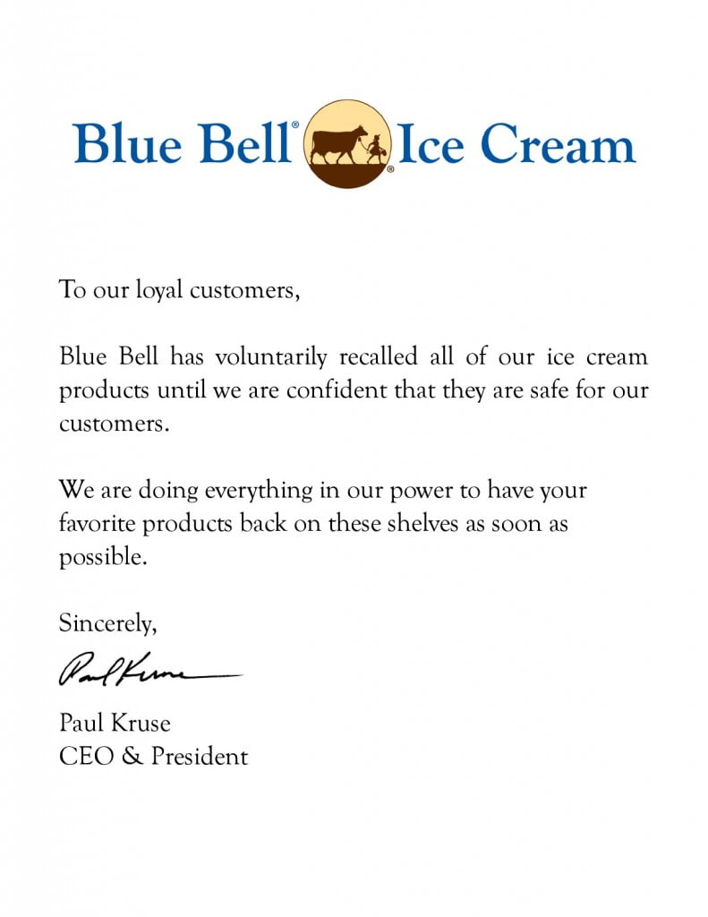 Bluebell message to hang on freezer April 2015