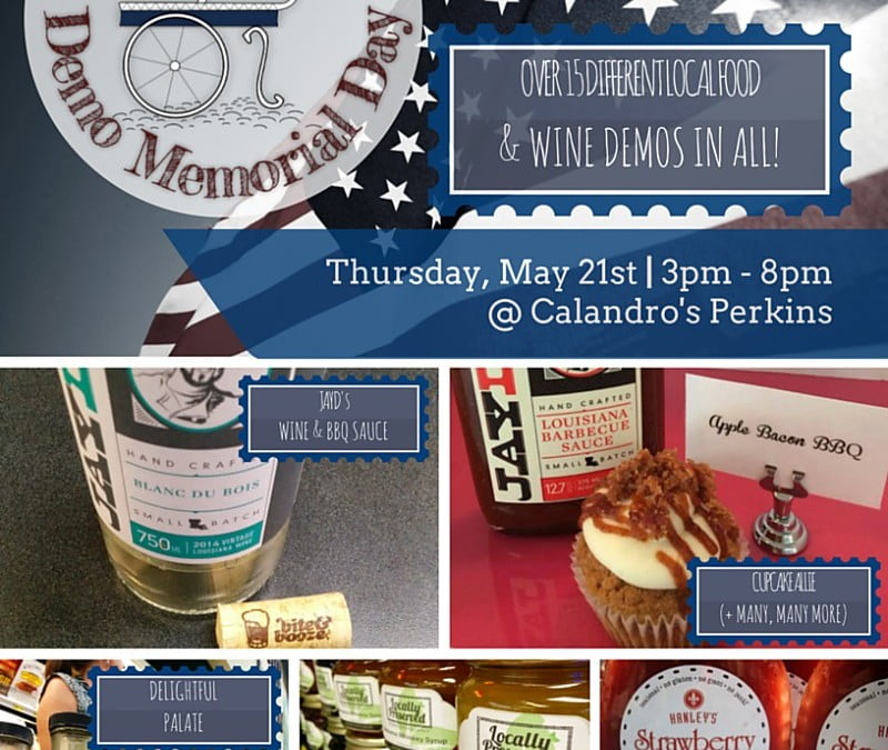 #DemoMemorialDay Tasting Event: Thurs., 5/21 | 3p-8p | Perkins