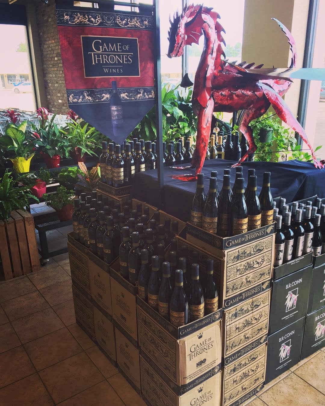 Game of Thrones wine is now available at our Perkins Rd location! #wine #winteriscoming #petthedragon…