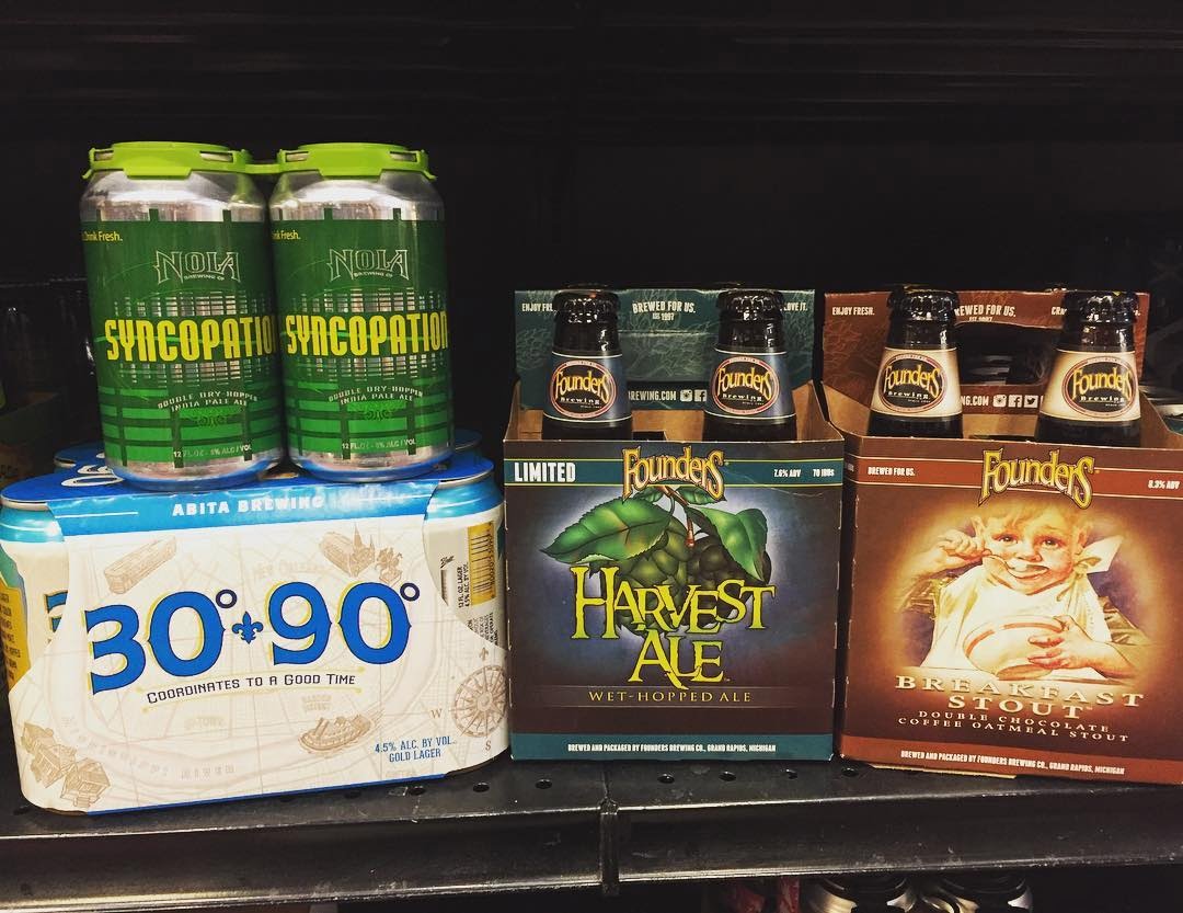 New brews in stock at our Perkins Rd location today! @nolabrewing @abitabeer @foundersbrewing #beer #brewsday…