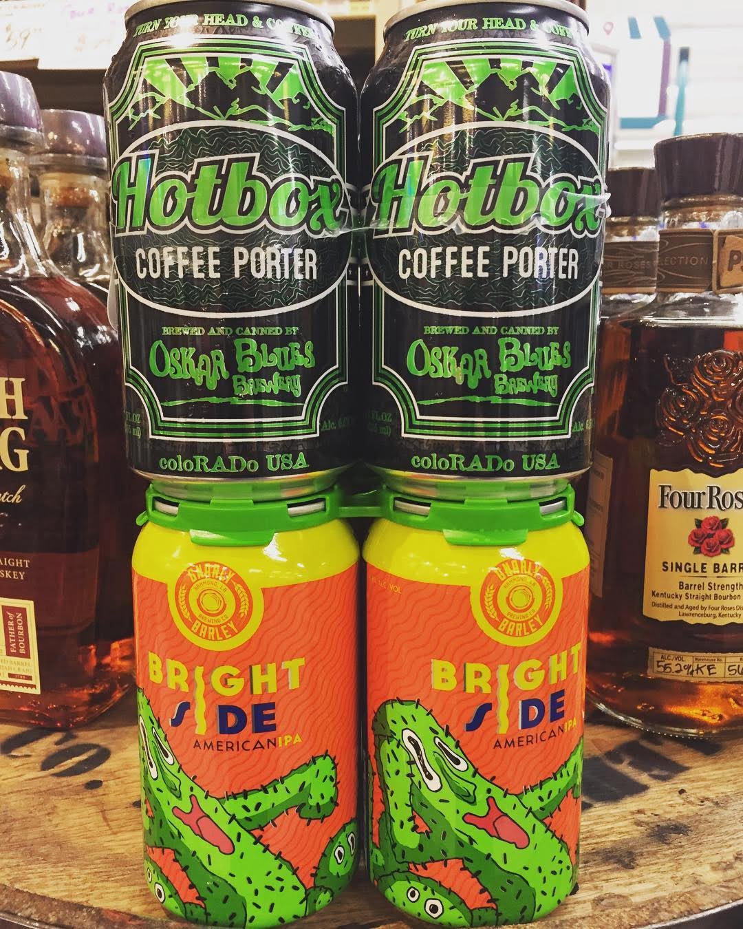 @gnarlybarley Brightside IPA and @oskarblues Hotbox Coffee Porter are now in stock at our Perkins…