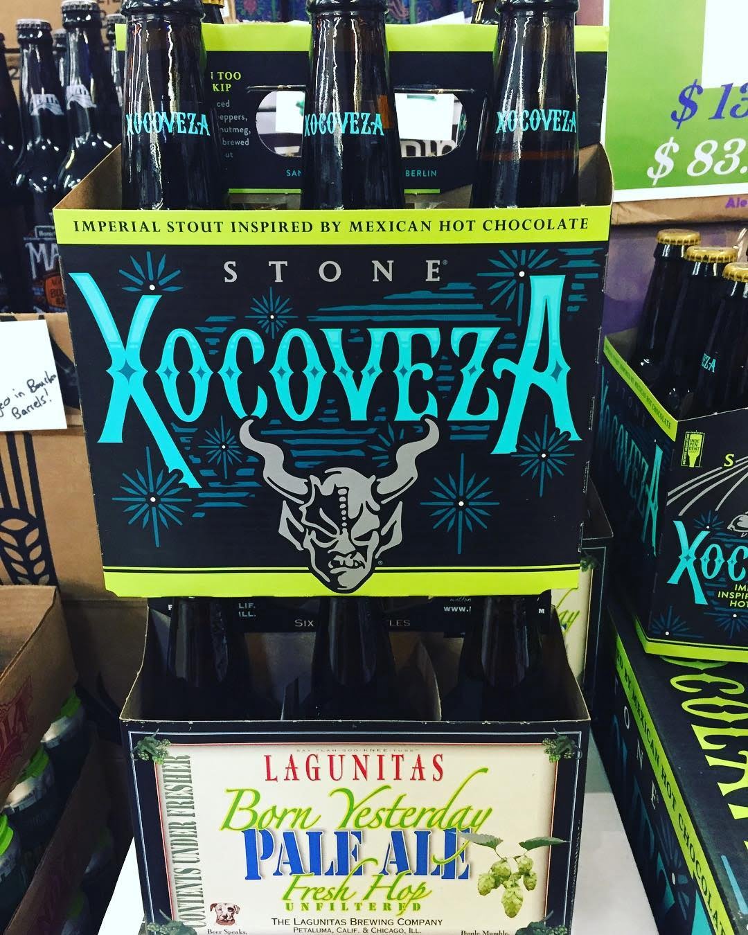 @stonebrewing Xocoveza and @lagunitasbeer Born Yesterday Pale Ale are both now in stock at our…