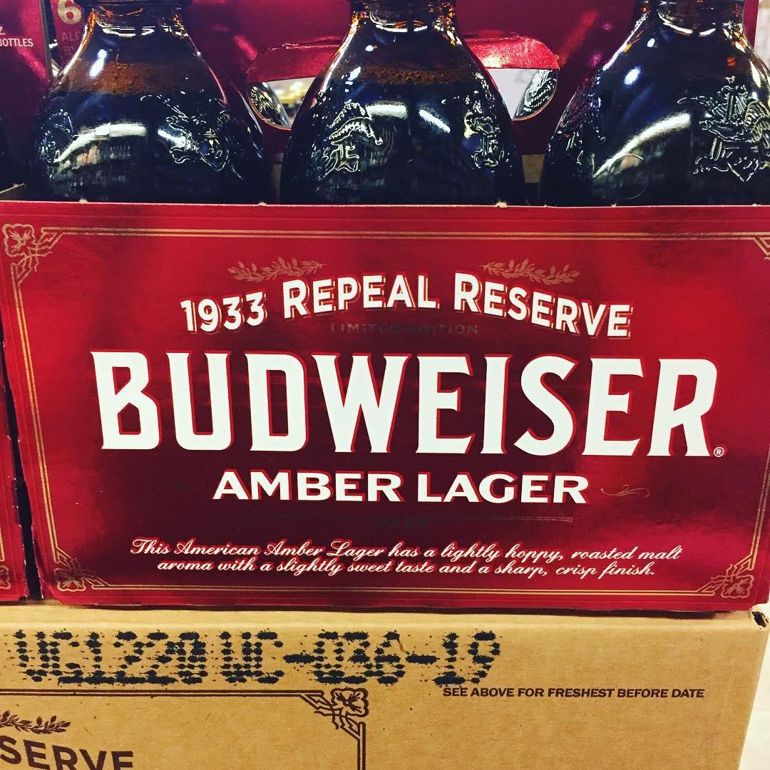 @budweiser Limited Edition 1933 Repeal Reserve Amber Lager is now available at our Perkins Rd…