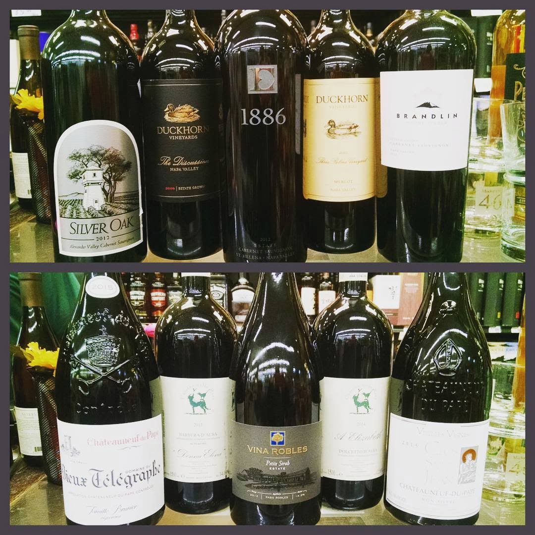 Got your #magnums right here @calandrosmkt on Perkins! @duckhornwine @silveroakcellars @ehlersestate #wine #biggerisbetter #gobigorgohome #magnum