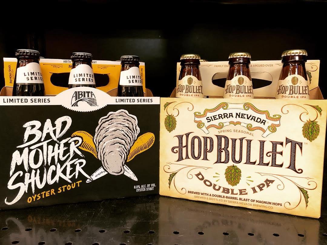 @abitabeer Bad Mother Shucker Oyster Stout and @sierranevada Hop Bullet Double IPA are both now…