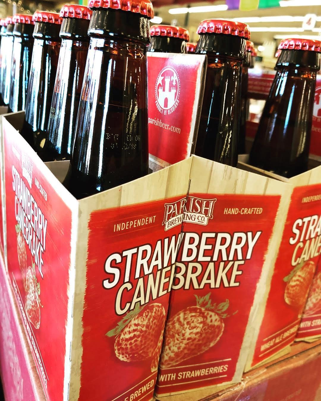 @parishbrewingco Strawberry Canebrake is now available at our Perkins Rd location! #beer #drinklocal #louisianastrawberries #wheresspring…