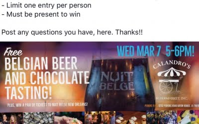 Nuit Belge Raffle info posted in the picture! Hope to see everyone tomorrow at 5…