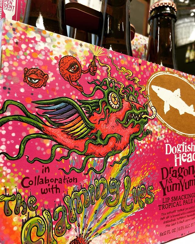 @dogfishhead in collaboration with @theflaminglips Dragons & Yum Yums, Pale Ale with dragonfruit, yum berry,…