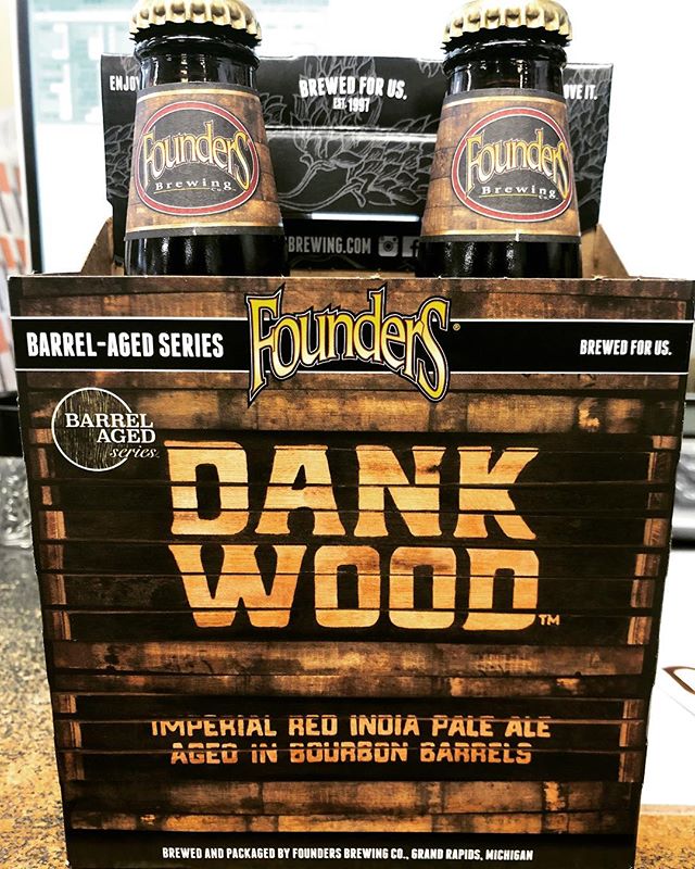 @foundersbrewing Dank Wood, Imperial Red IPA Aged in Bourbon Barrels, is now in stock at…