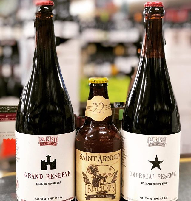 @parishbrewingco Grand Reserve and Imperial Reserve and @saintarnoldbrewing Bishop’s Barrel 22 are both now available…