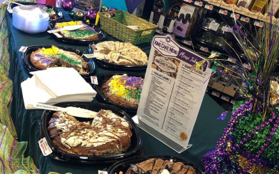 King cakes are back! We are sampling today at the Perkins location until 2 pm….