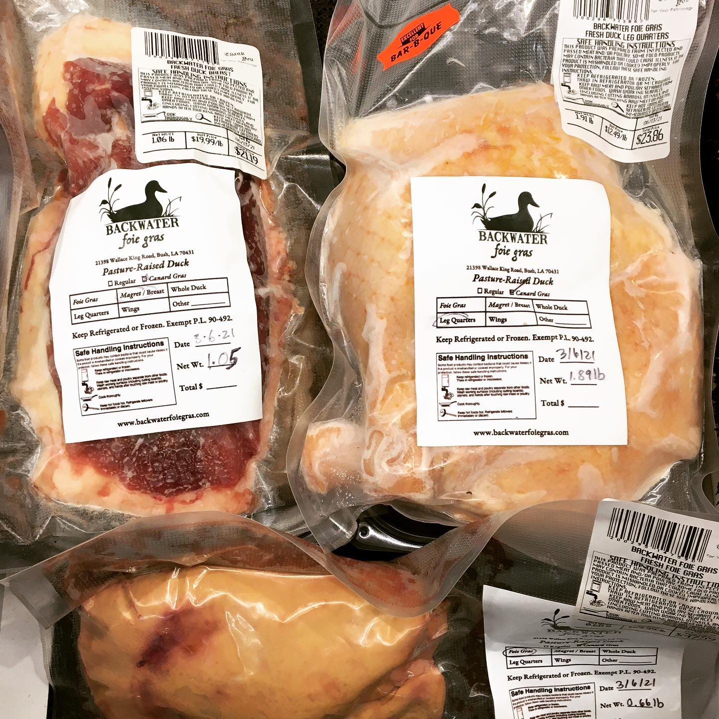 Ducks have migrated to Calandro’s Mid-City from @backwaterfoiegras! We have fresh Foie Gras, Breasts and