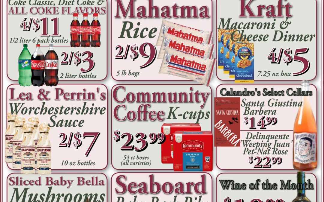 Calandro’s Unbelievable Specials for This Week! (5/19/2022 – 5/24/2022)